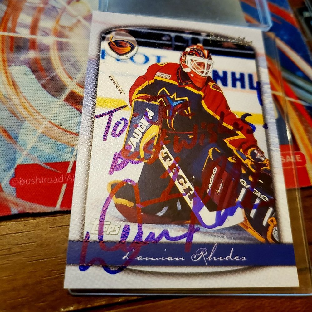 damian rhodes 2000 topps premier plus #43 signed